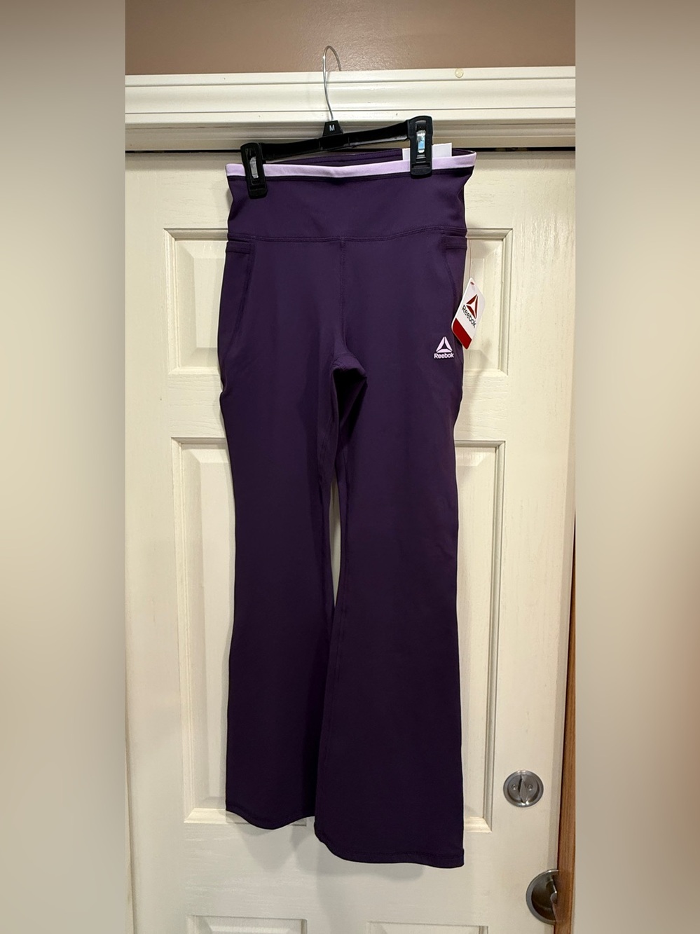Reebok Girls Purple Bootcut Active Leggings With Pockets NWT
